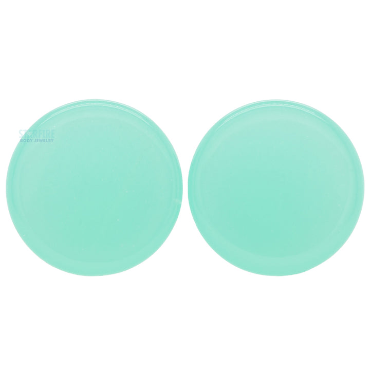 Mayan Style Stone Plugs - Mint Opalite