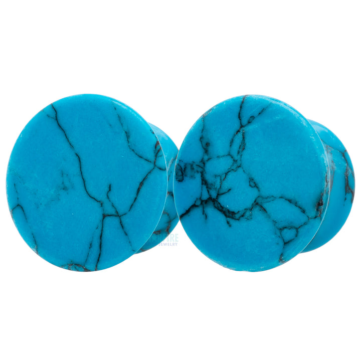 Mayan Style Stone Plugs - Turquoise