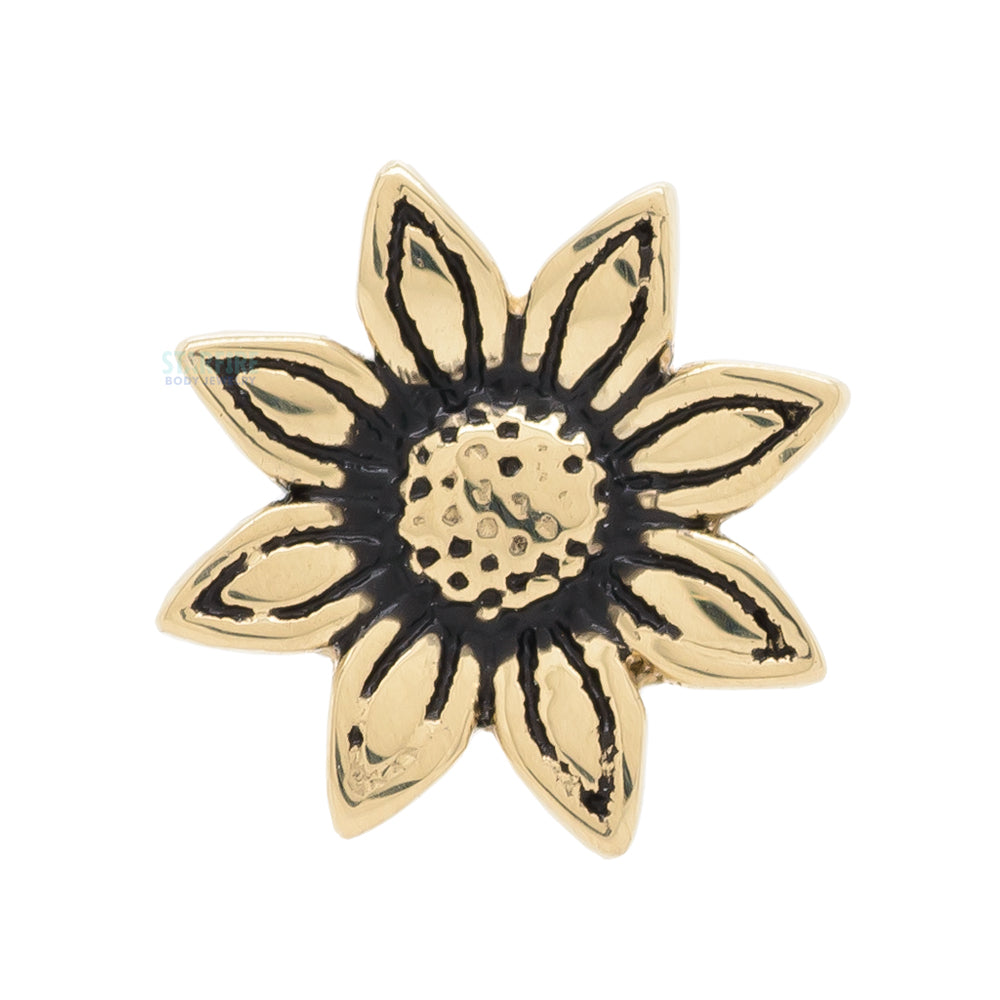 Golden Sunflower Nostril Screw in Gold