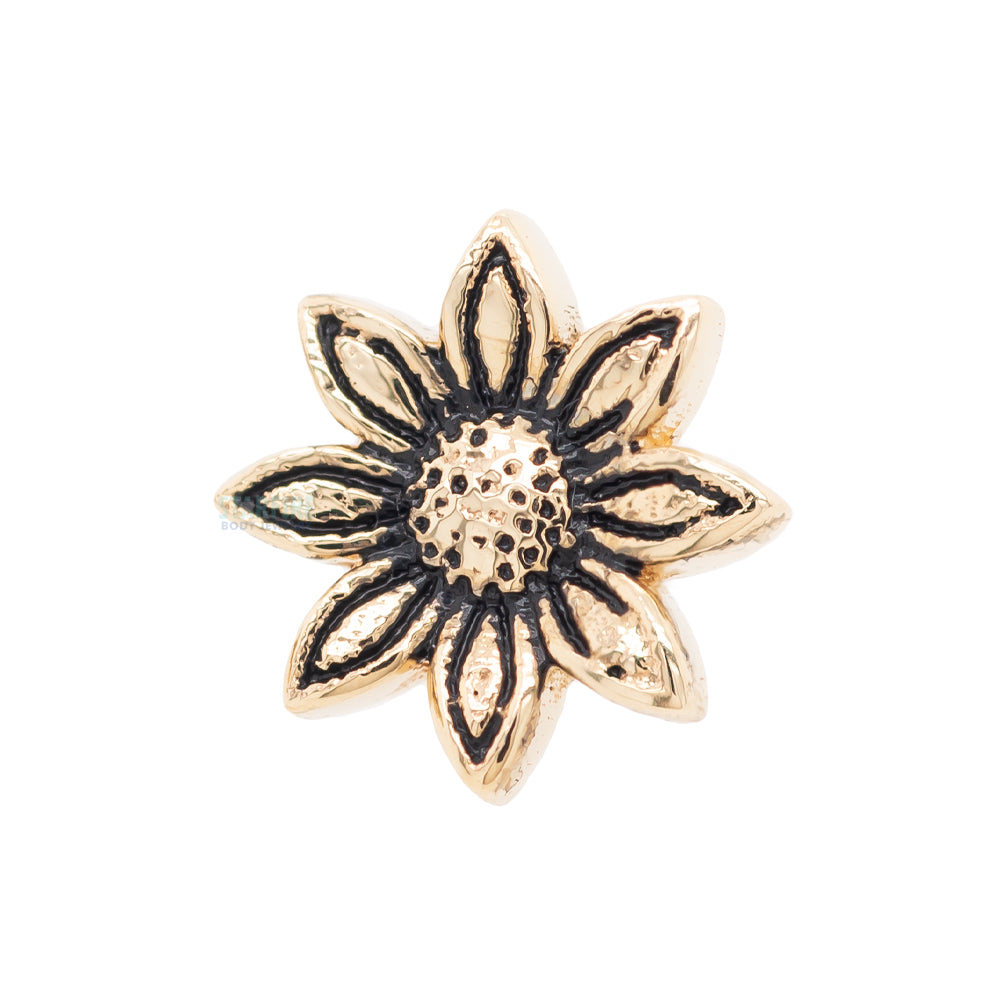 Golden Sunflower Threaded End in Gold & Platinum