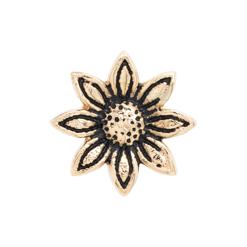 Golden Sunflower Threaded End in Gold & Platinum