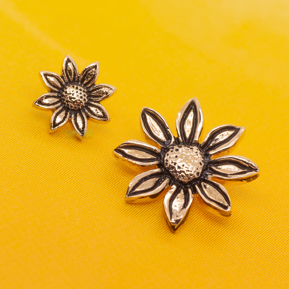Golden Sunflower Threaded End in Gold & Platinum