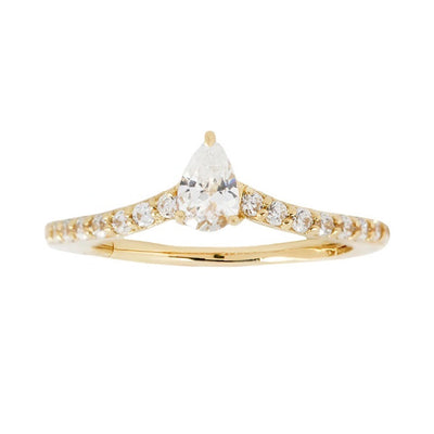 "Nyx" Hinge Ring / Clicker in Gold with CZ's