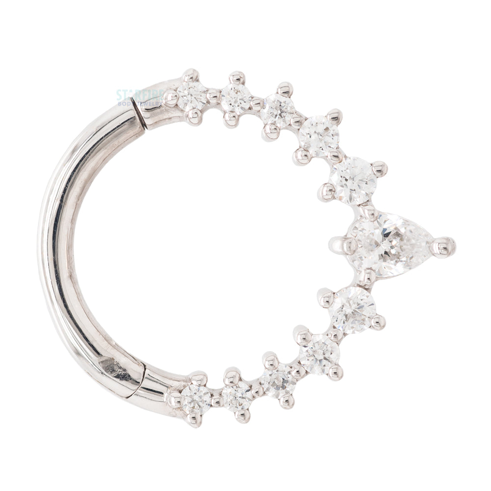 "Athena" Hinge Ring / Clicker in Gold with CZ's