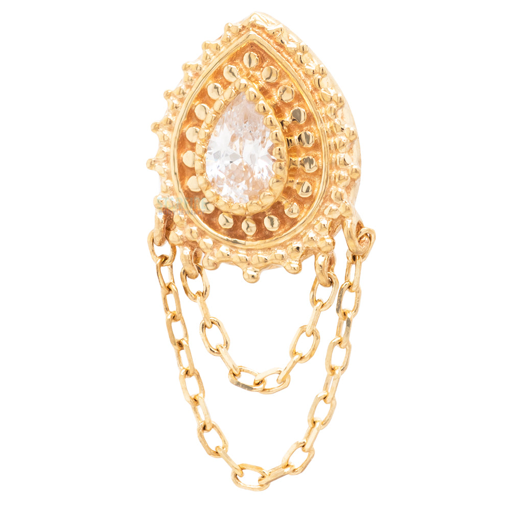 threadless: "Deity" End with Chains in Gold with CZ