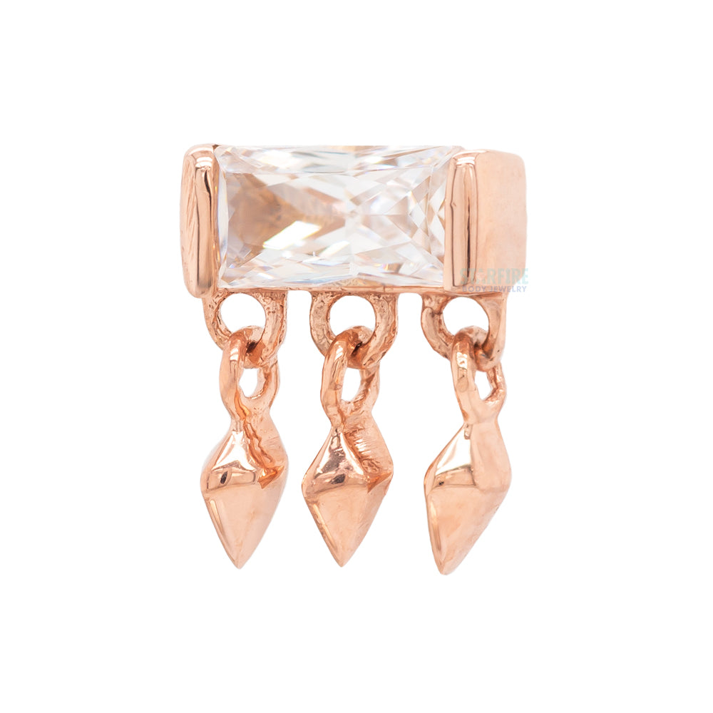 threadless: "Aspen" End with Dangle in Gold with CZ