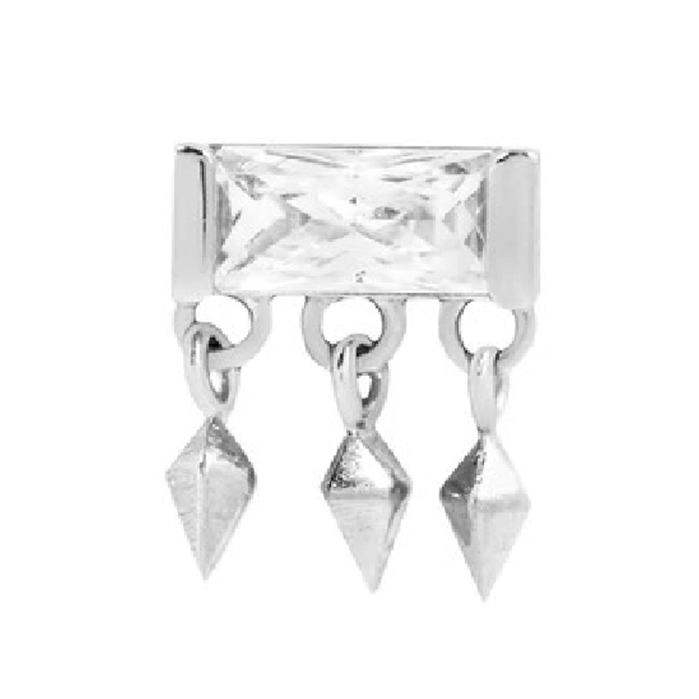 threadless: "Aspen" End with Dangle in Gold with CZ