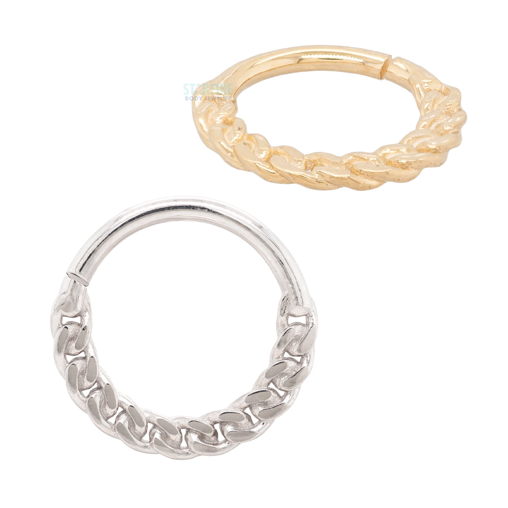 Flat Chain Continuous Ring in Gold