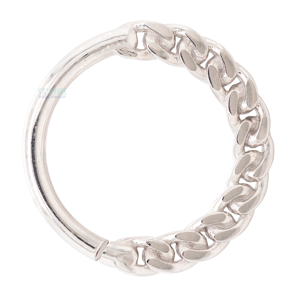 Flat Chain Continuous Ring in Gold