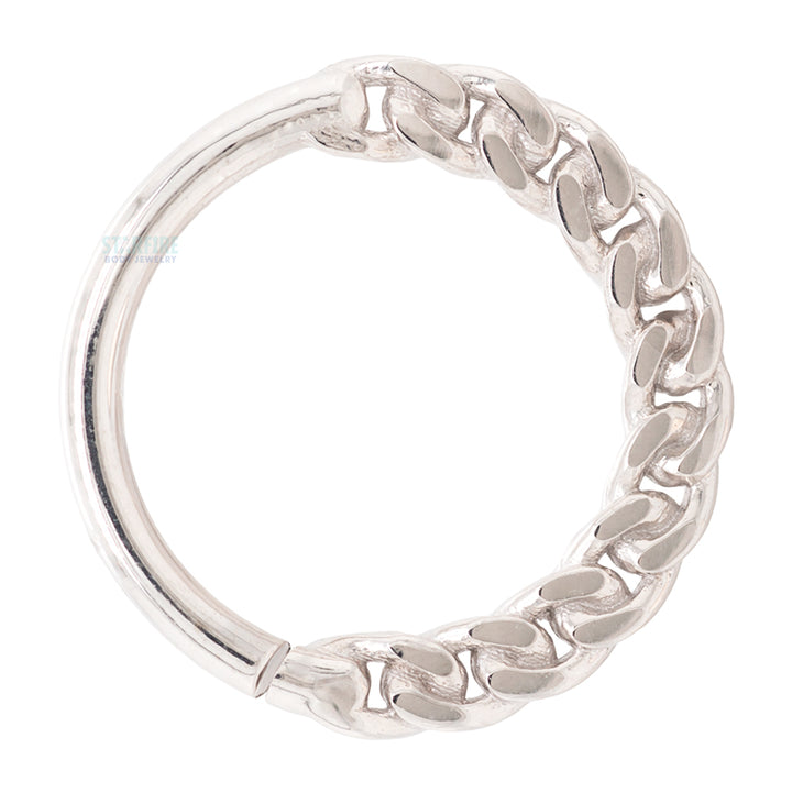 Flat Chain Continuous Ring in Gold