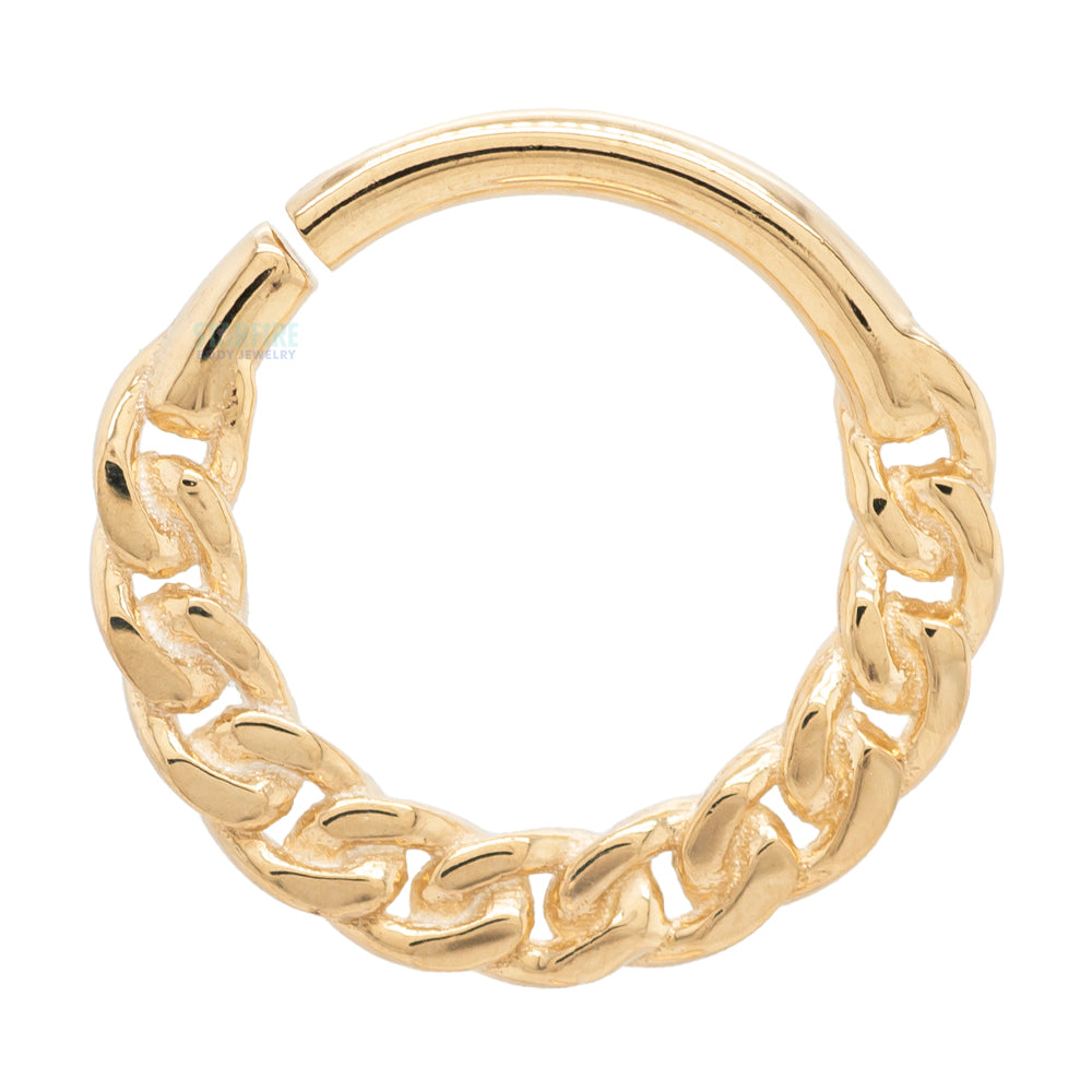 Flat Chain Continuous Ring in Gold