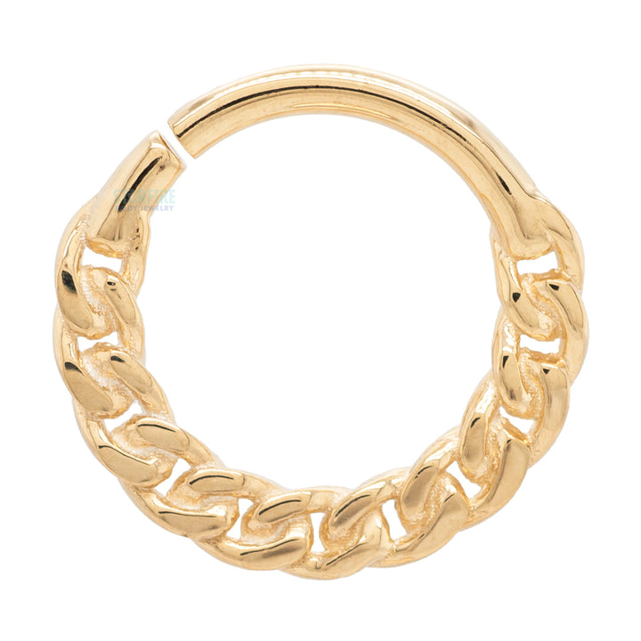 Flat Chain Continuous Ring in Gold