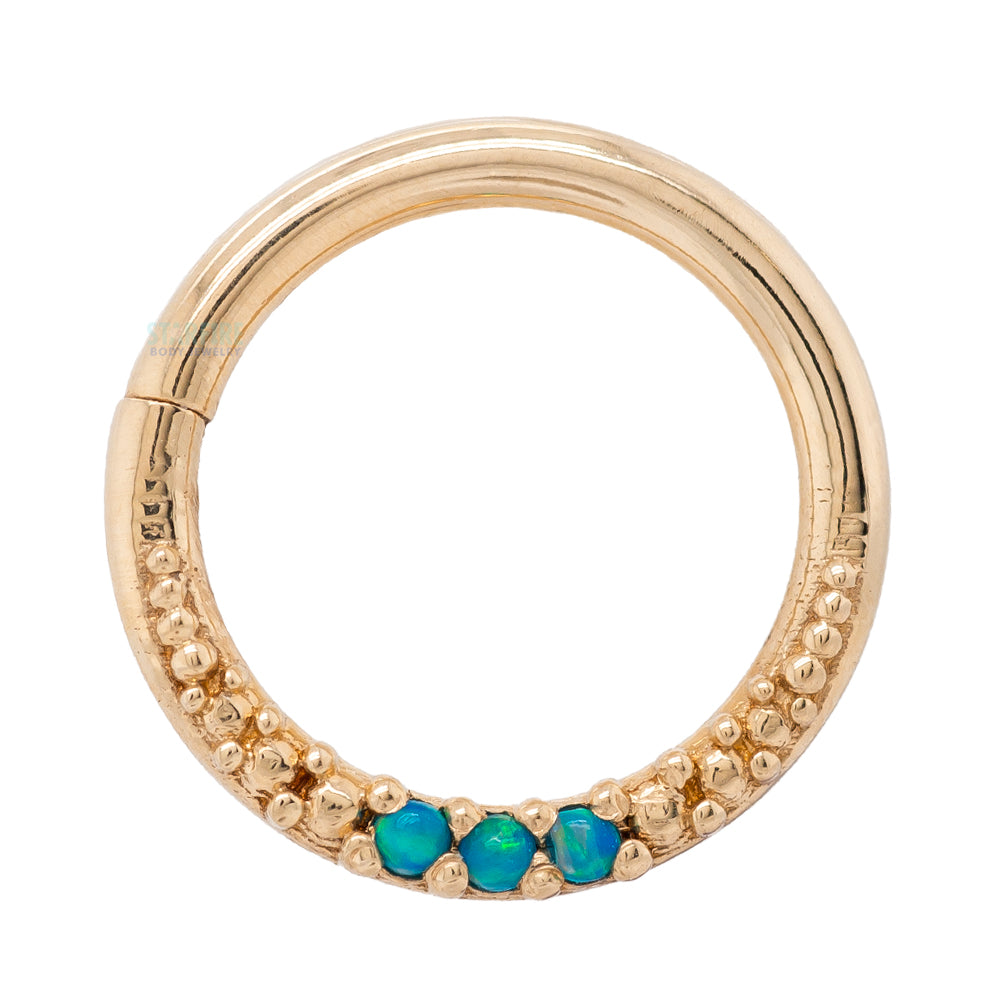 "Athena" Continuous Ring in Gold with Gemstones