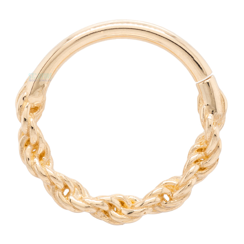 Rope Chain Continuous Ring in Gold