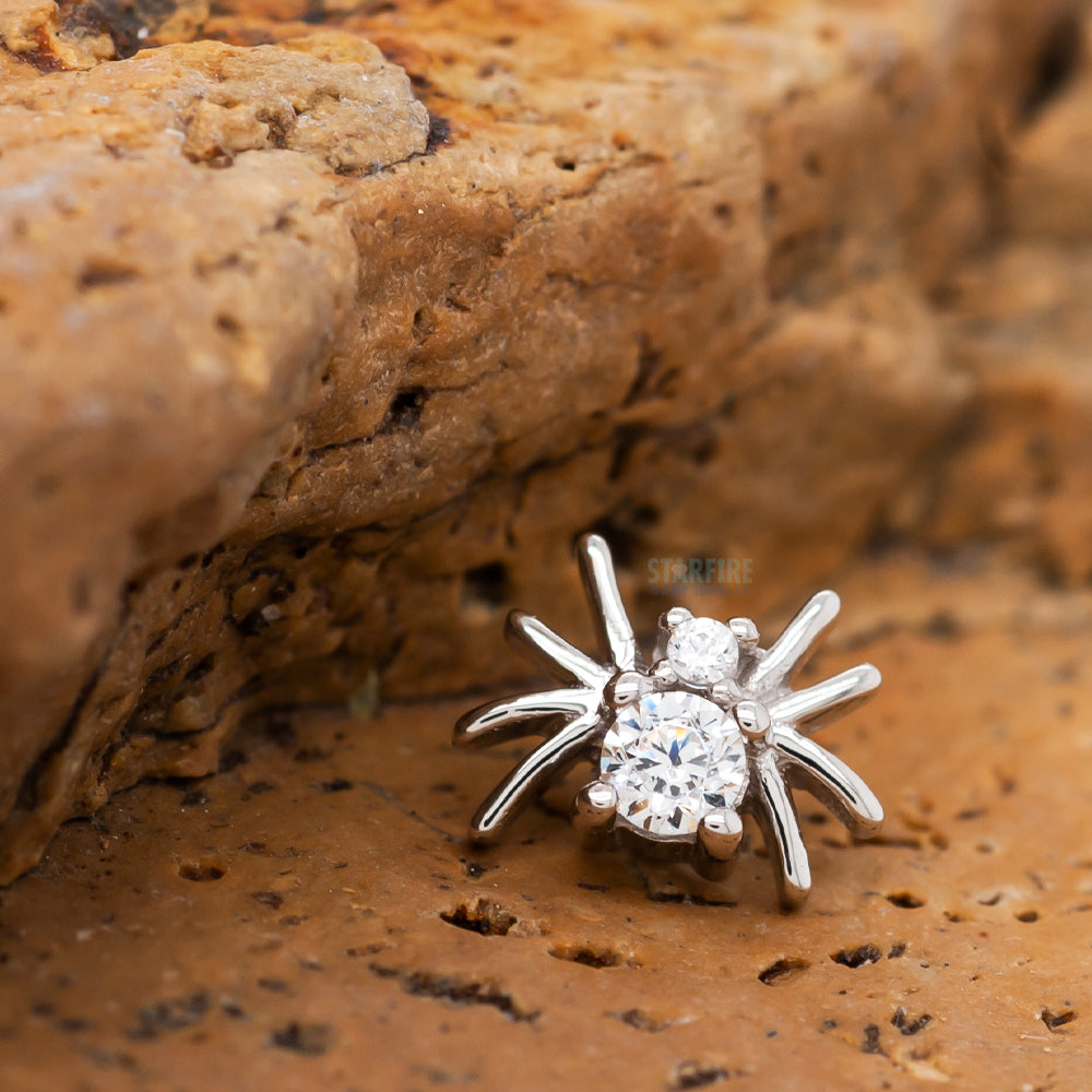 "Octo" Threaded End in Gold with White CZ's