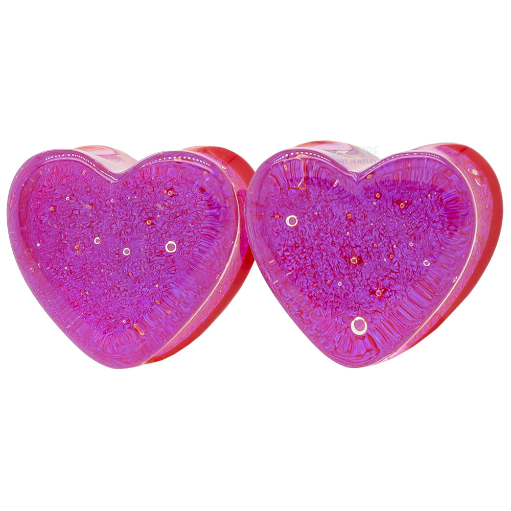 'Valentine's' Collection Heart Glass Plugs