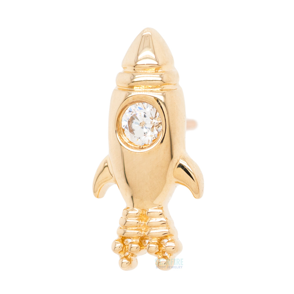 threadless: "Blast Off" End in Gold with CZ