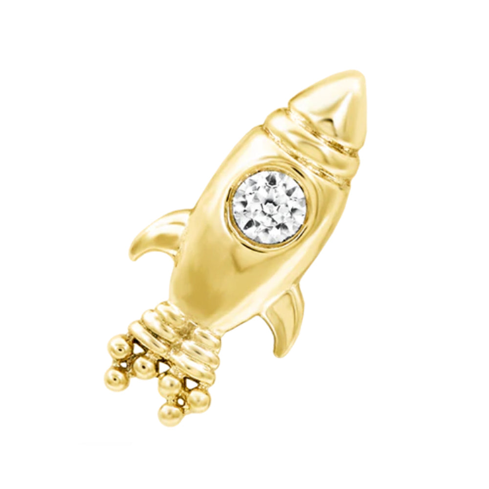 threadless: "Blast Off" End in Gold with CZ