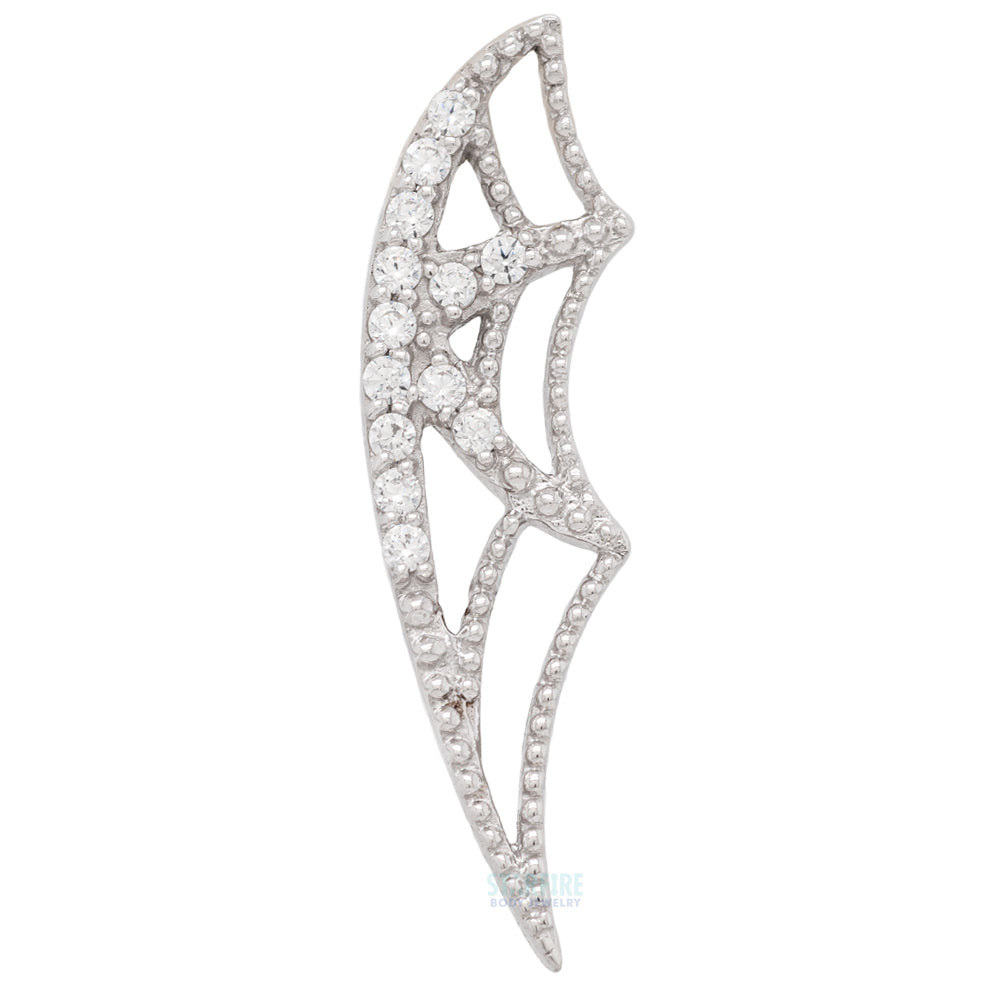 "Charlotte's Web" DUAL Threaded End in Gold & Platinum with White CZ's
