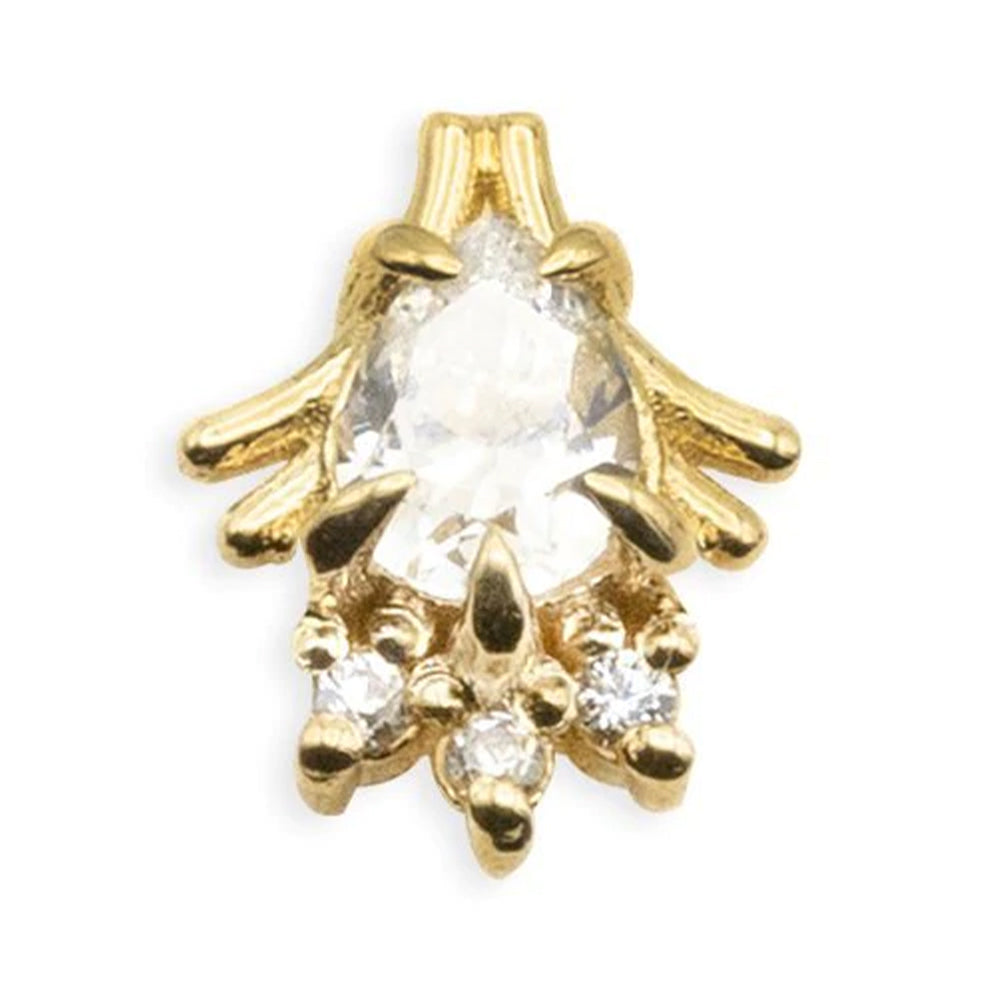 threadless: "Rosemary" Pin in Gold with Gemstones