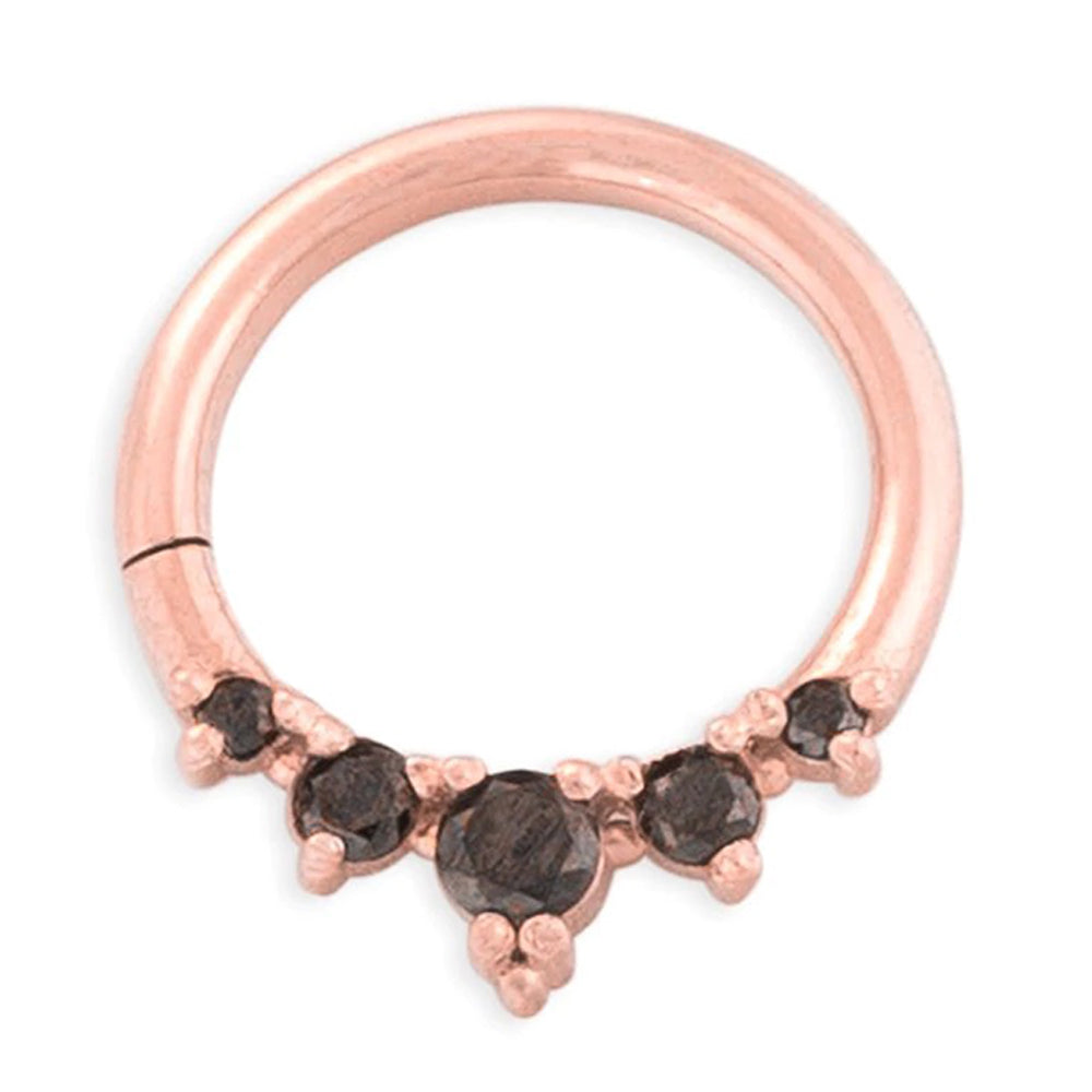 "Throne" Continuous Ring in Gold with Gemstones