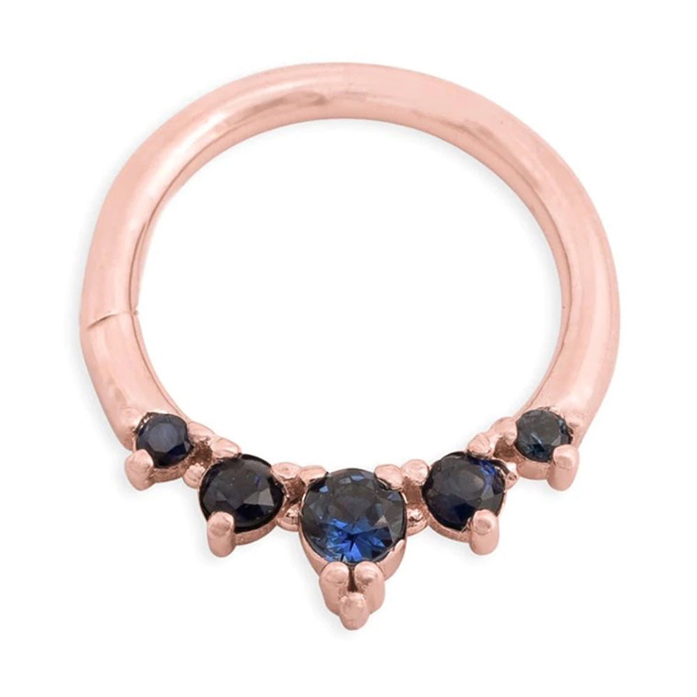 "Throne" Continuous Ring in Gold with Gemstones