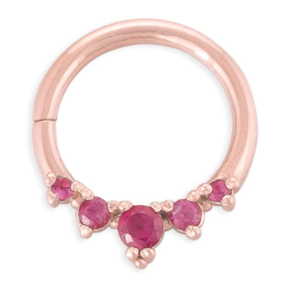 "Throne" Continuous Ring in Gold with Gemstones