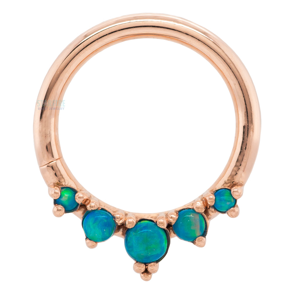 "Throne" Continuous Ring in Gold with Gemstones