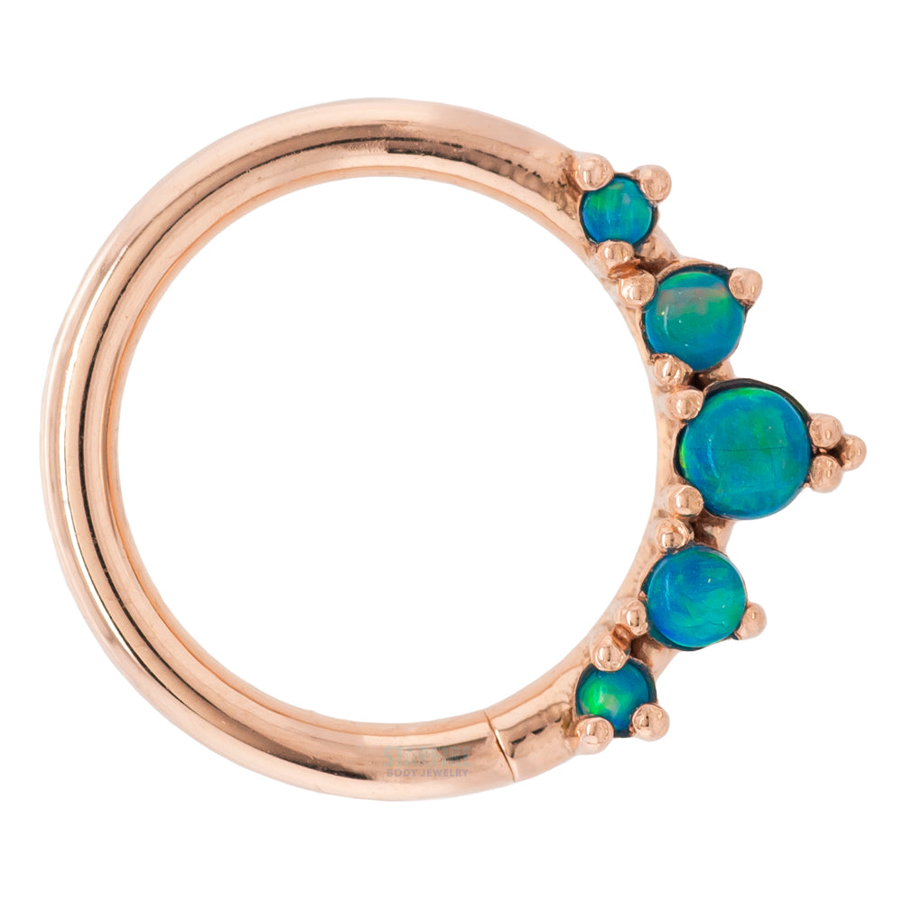 "Throne" Continuous Ring in Gold with Gemstones
