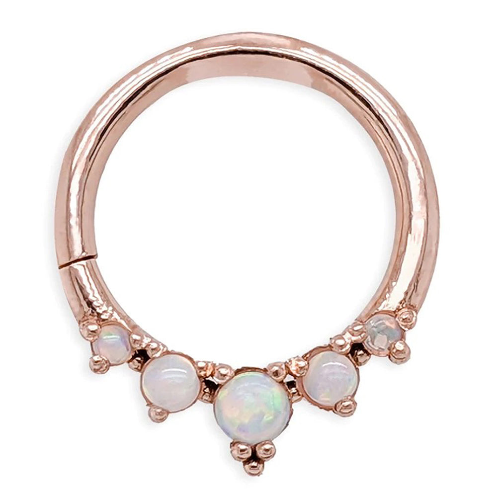 "Throne" Continuous Ring in Gold with Gemstones