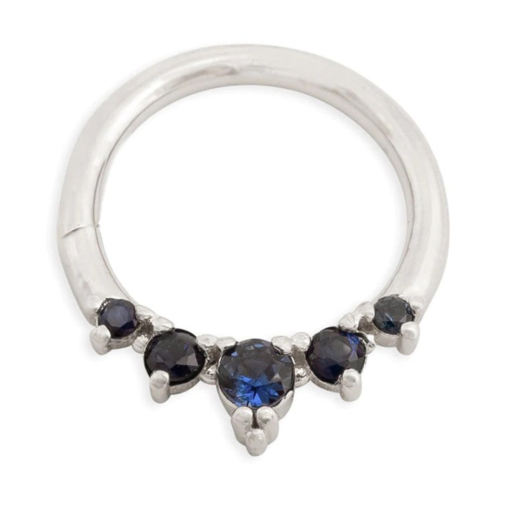 "Throne" Continuous Ring in Gold with Gemstones