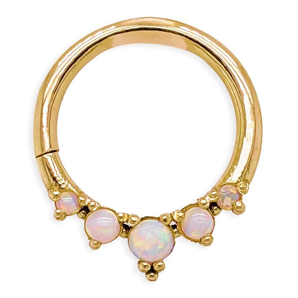"Throne" Continuous Ring in Gold with Gemstones