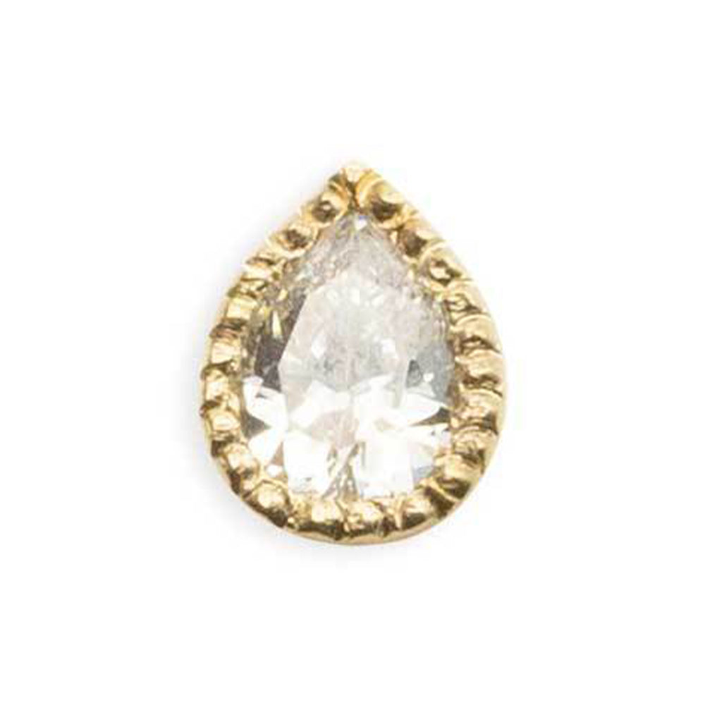 threadless: Pear Scalloped Pin in Gold with Gemstone