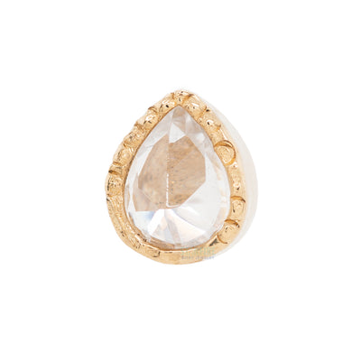 threadless: Pear Scalloped Pin in Gold with Gemstone