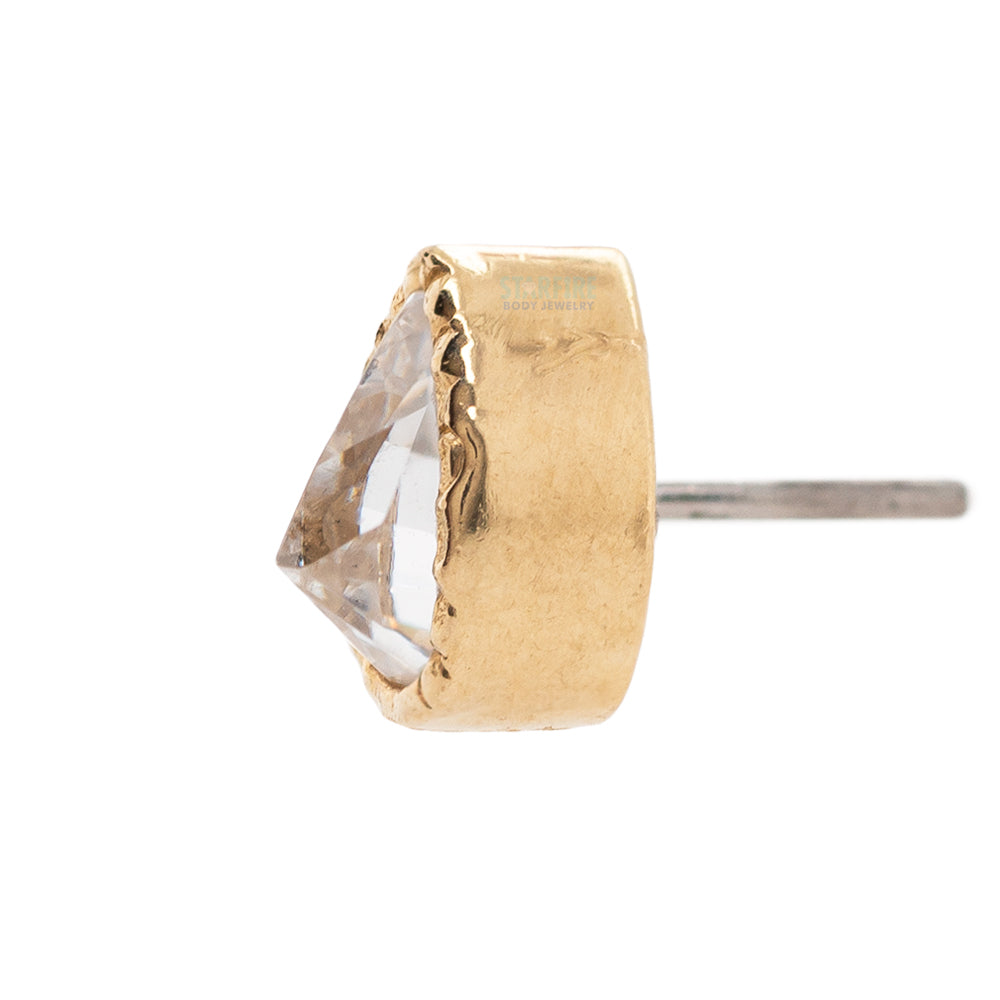 threadless: Pear Scalloped Pin in Gold with Gemstone