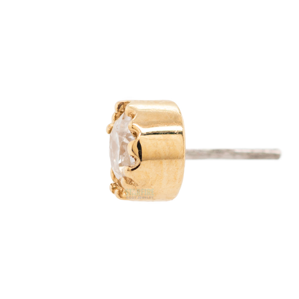 threadless: Scalloped Pin in Gold with Round Gemstone