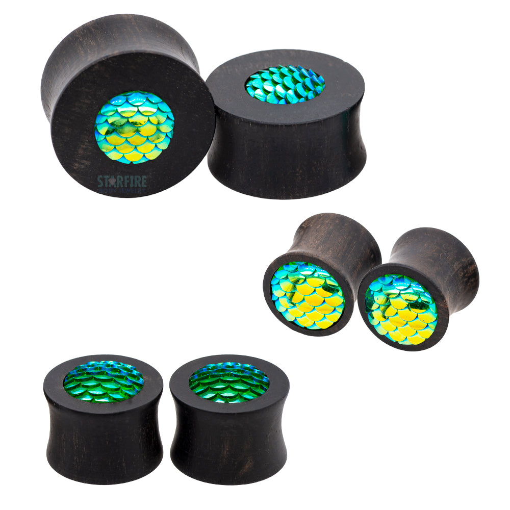 Mermaid Scale Plugs in Wood