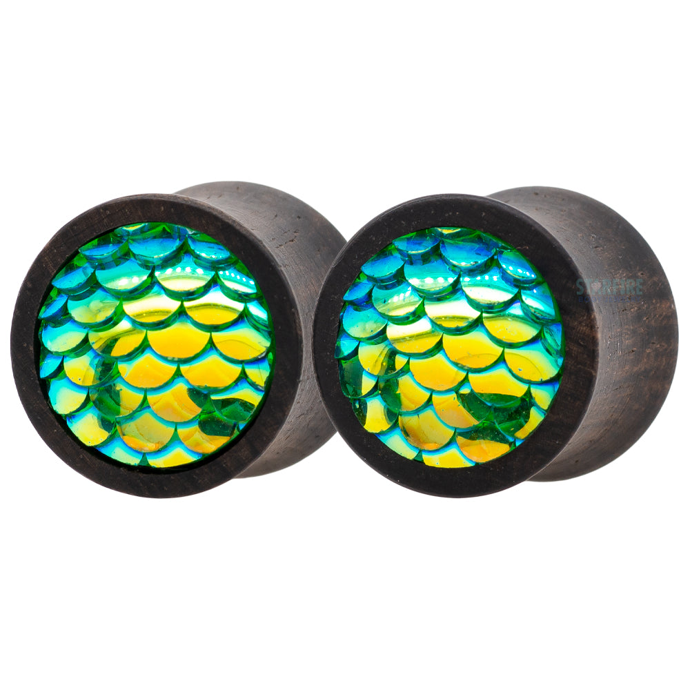 Mermaid Scale Plugs in Wood