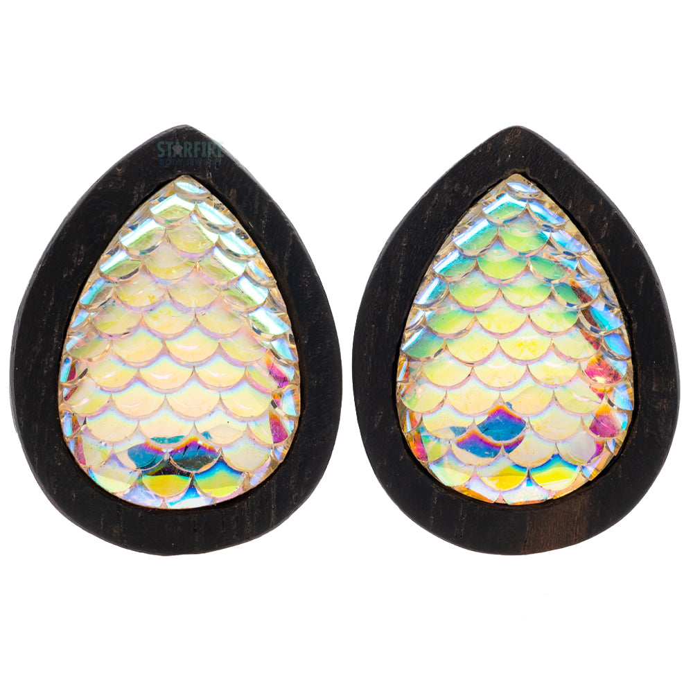 Teardrop Mermaid Scale Plugs in Wood
