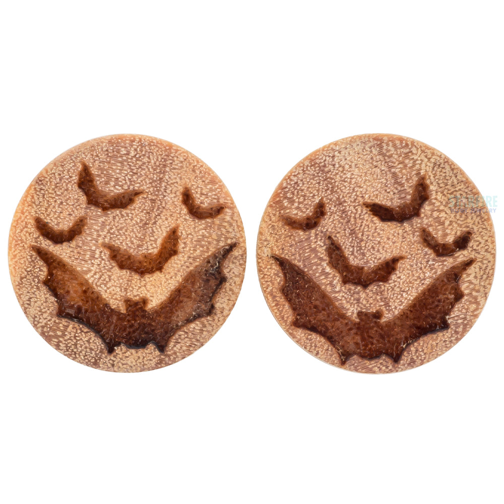 Bats Wood Plugs - Olivewood