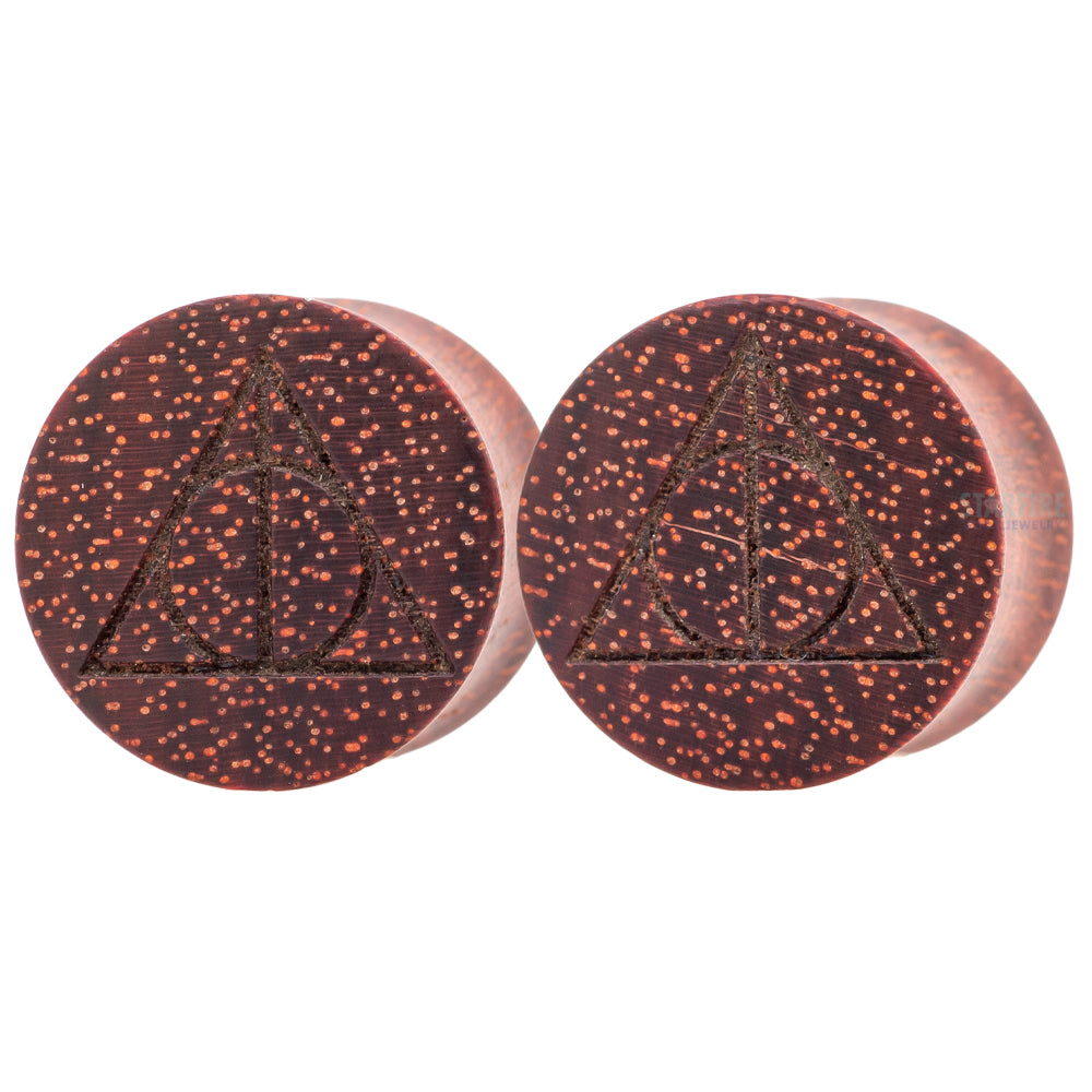 "Deathly Hallows" Wood Plugs