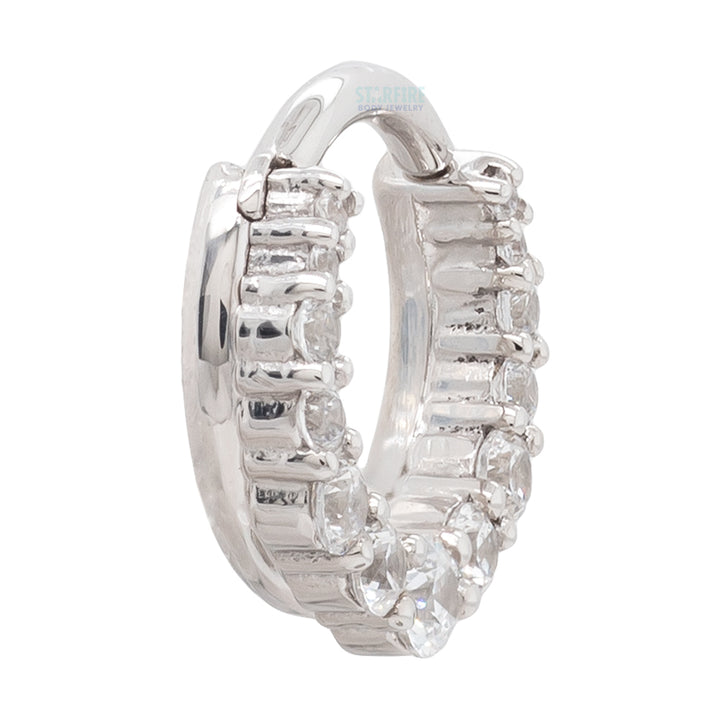 Graduating Gem "Oaktier" Hinge Ring in Gold with White CZ's