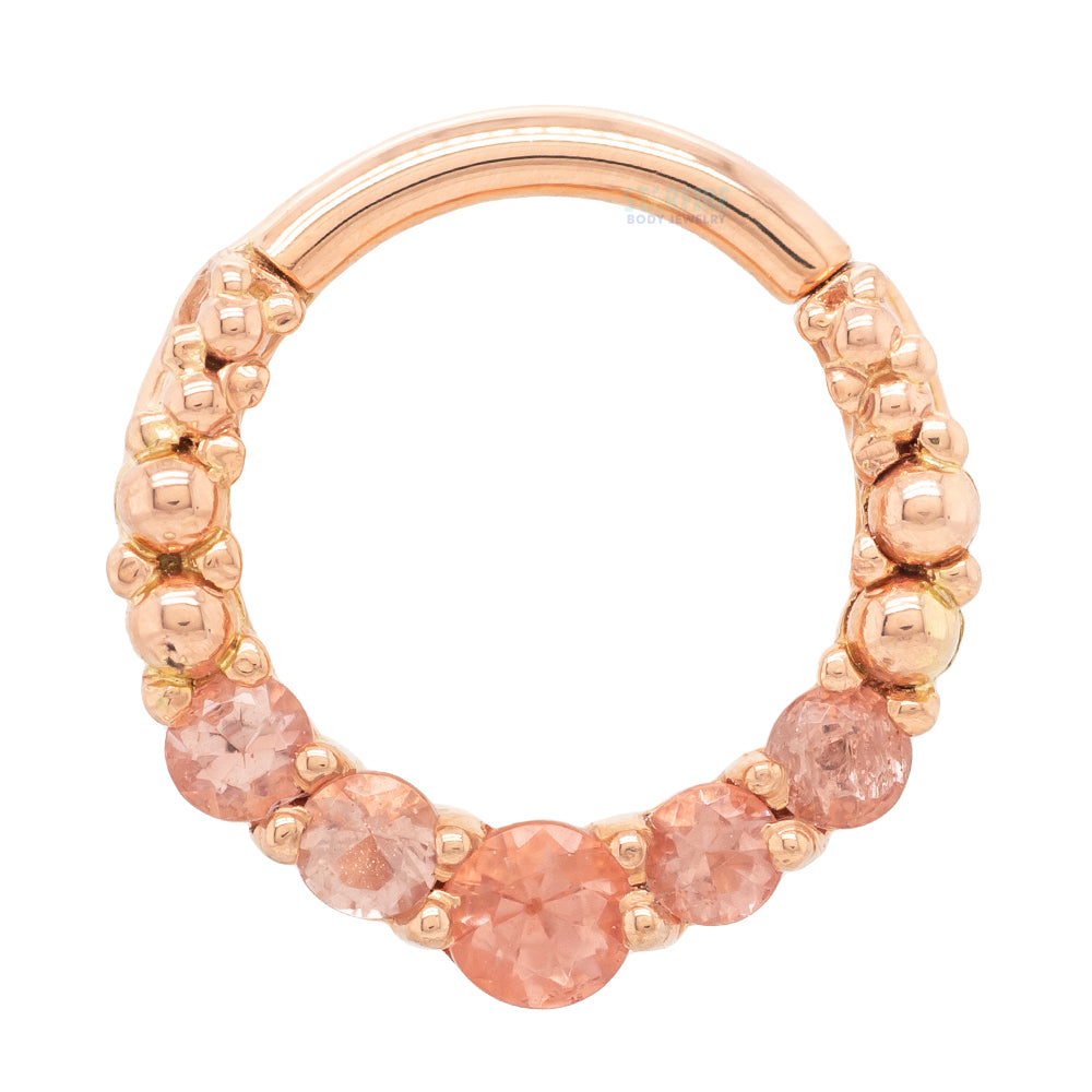 Graduating Gem "Oaktier" Hinge Ring in Gold with Oregon Sunstone