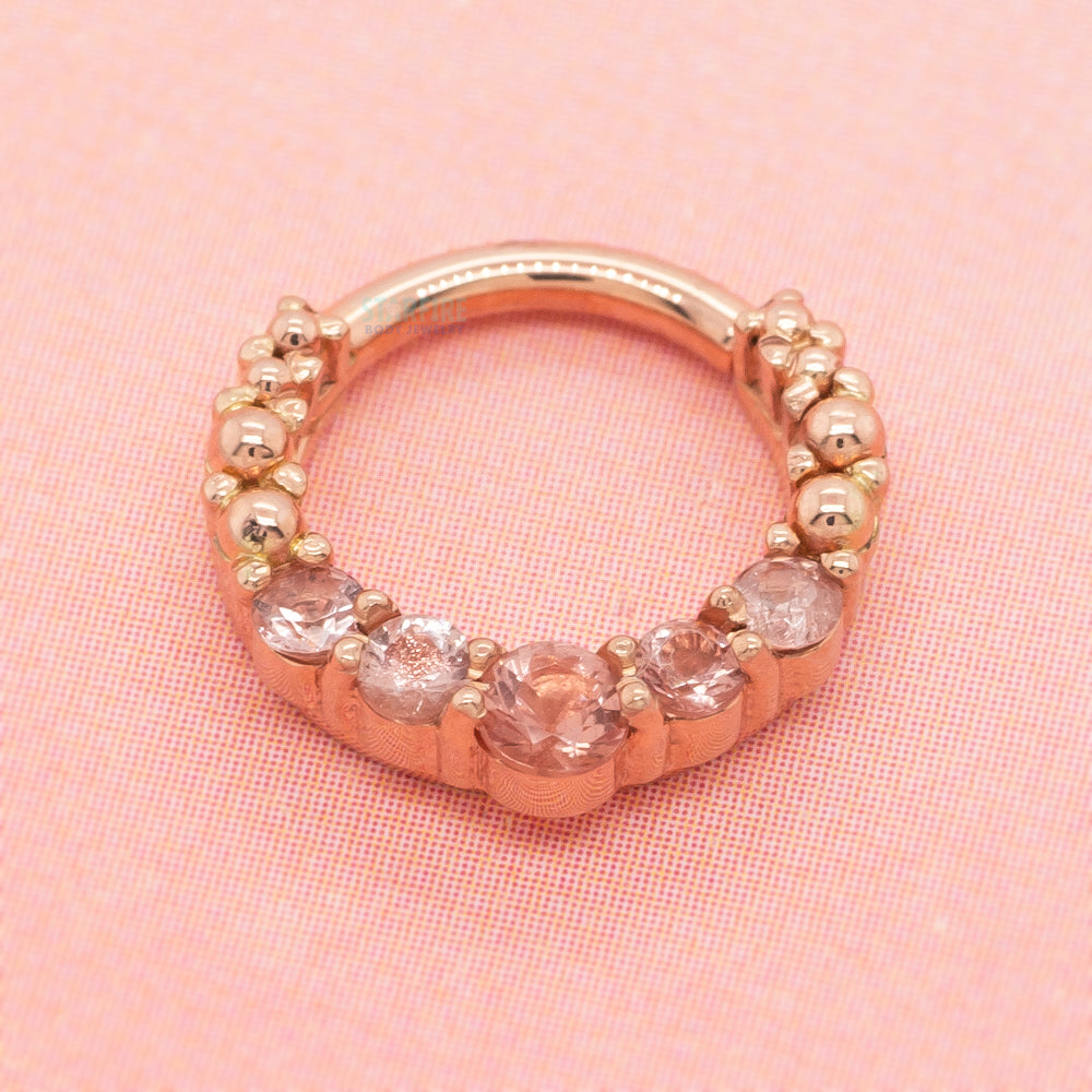 Graduating Gem "Oaktier" Hinge Ring in Gold with Oregon Sunstone