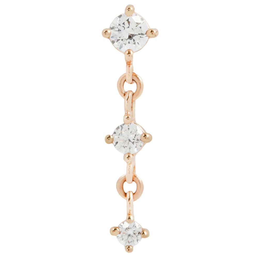 threadless: "Kiera" Chain End in Gold with CZ's