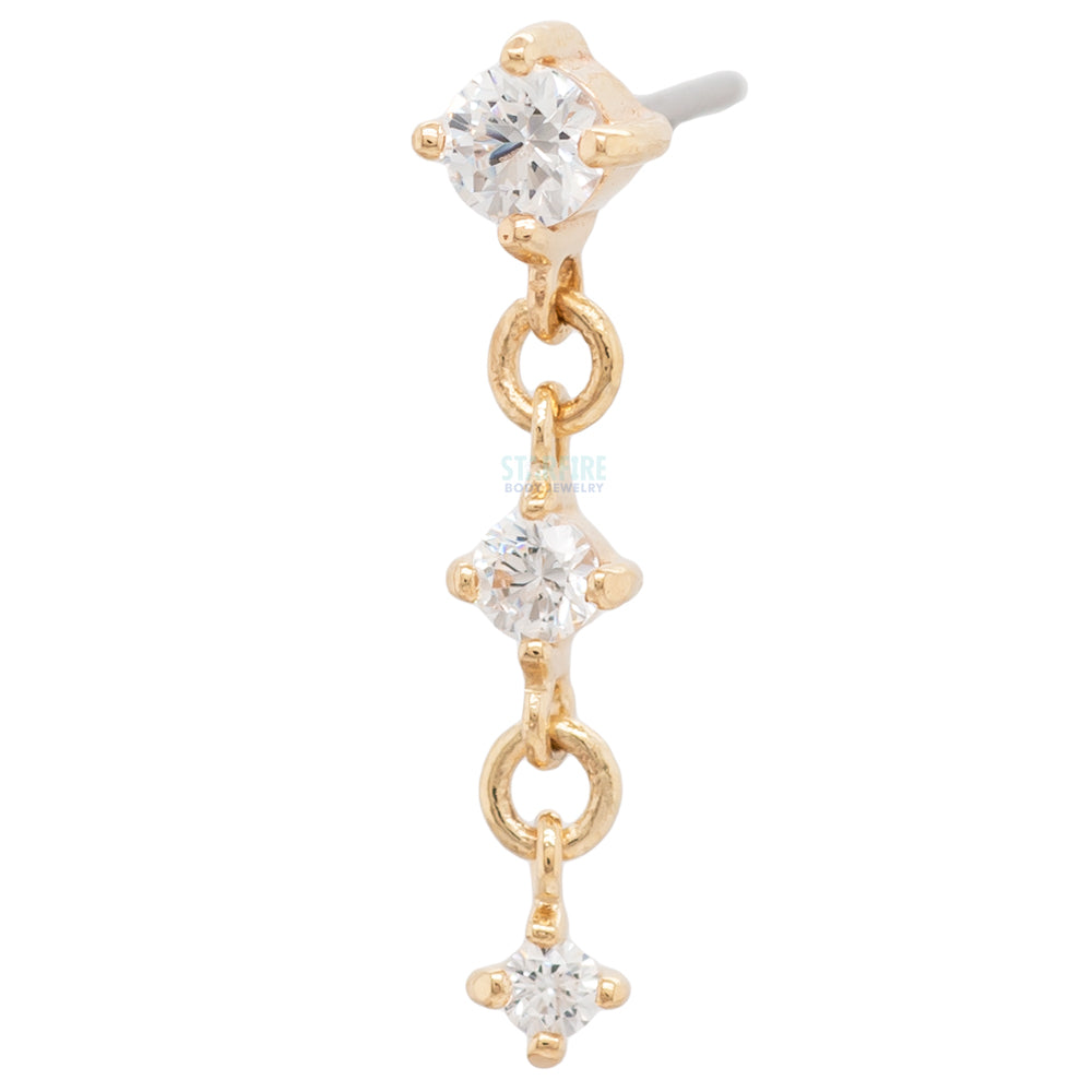 threadless: "Kiera" Chain End in Gold with CZ's