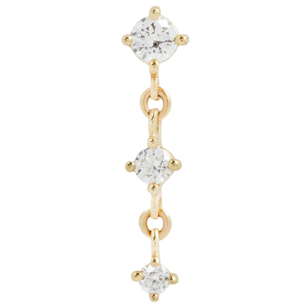 threadless: "Kiera" Chain End in Gold with CZ's