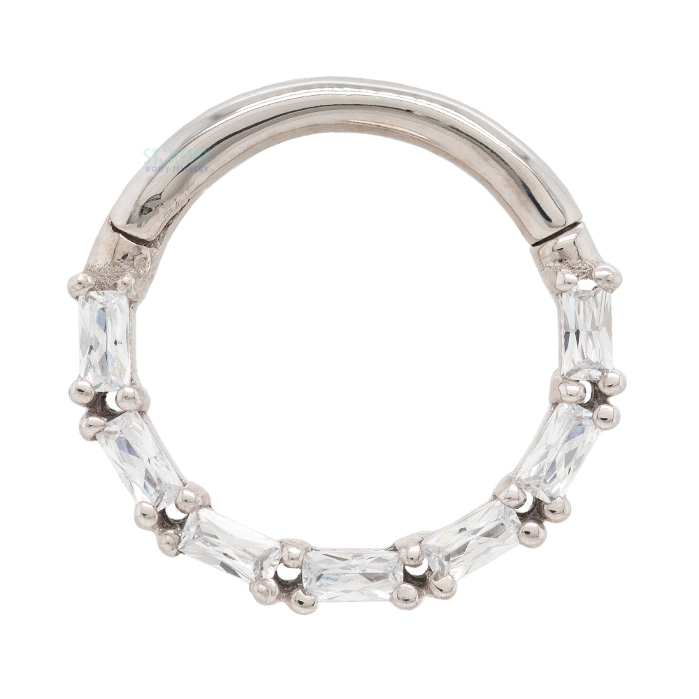 "Loved" Hinge Ring / Clicker in Gold with CZ's
