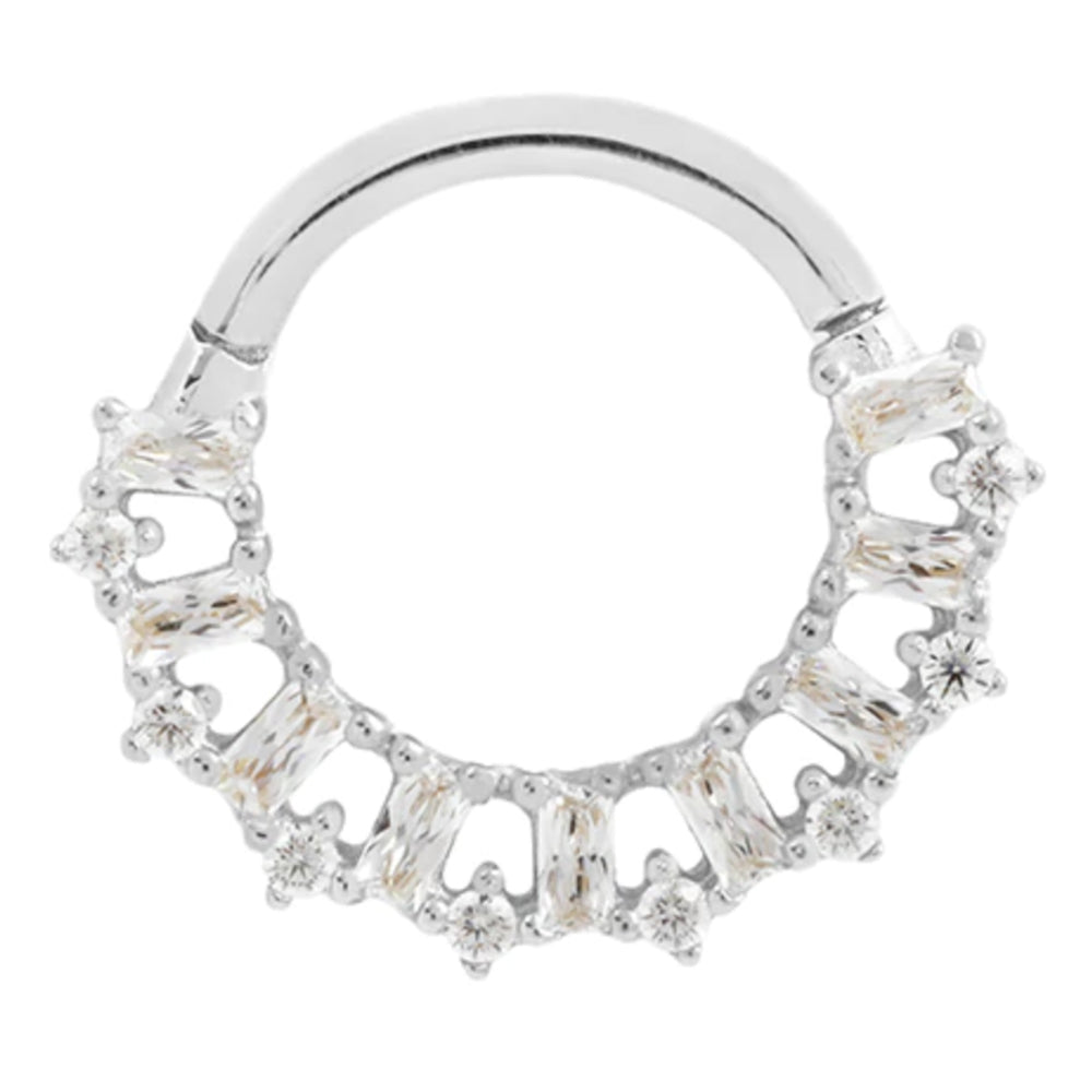 "Obsessed" Hinge Ring / Clicker in Gold with CZ's