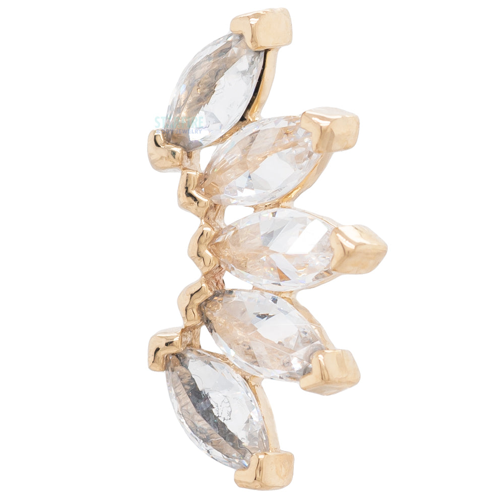 threadless: "Bella" Pin in Gold with Gemstones